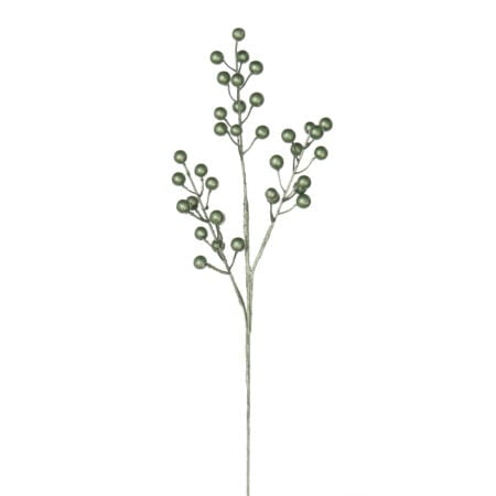 Artificial sage green berry pick, 17