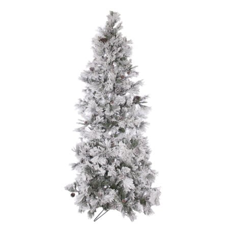 Pre-lit flocked norway artificial Christmas tree, 7.5-12'