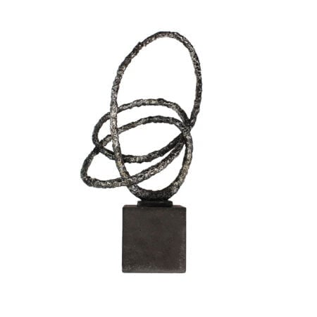 Sculpture anneaux argentés, 24,5 x 12,5