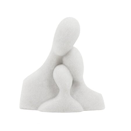 White sculpture family portrait, 12 x 11