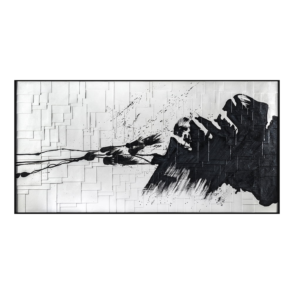 Eclectic black and white wall art, 63 x 32" - Décors Véronneau