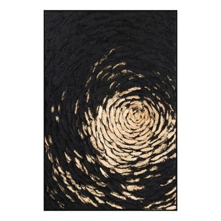 Tableau minimaliste noir et doré, 47 x 32