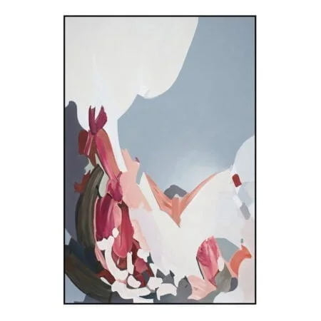 Tableau traits de peinture rose, 32 x 47