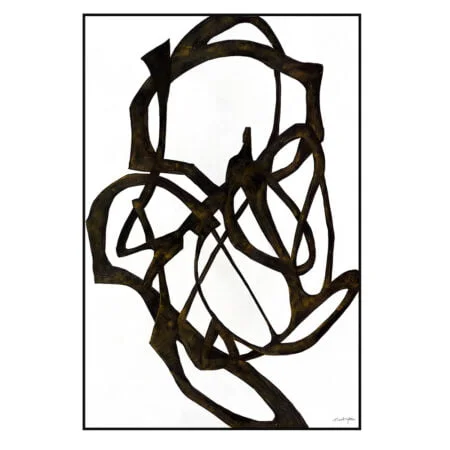 Tableau traits noirs sur fond blanc, 32 x 47