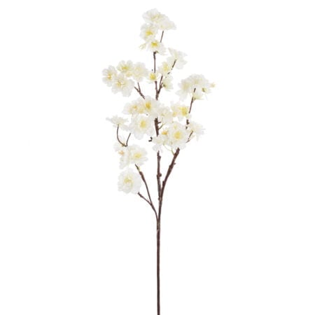 Artificial cream cherry blossom flower stem, 38''