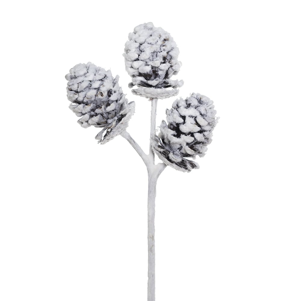 Trio of snow-dusted pinecones, 20'' - Décors Véronneau