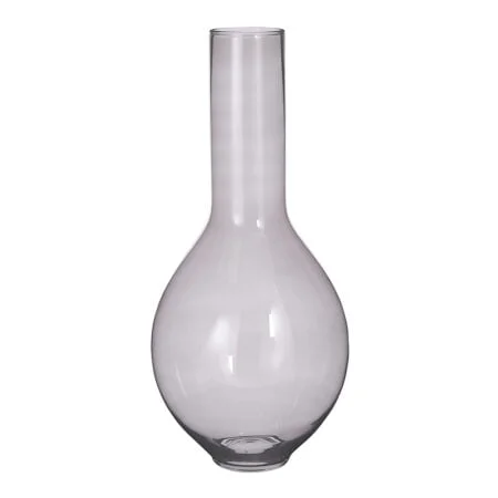 Vase de sol gris en verre, 27,5 x 12,5''