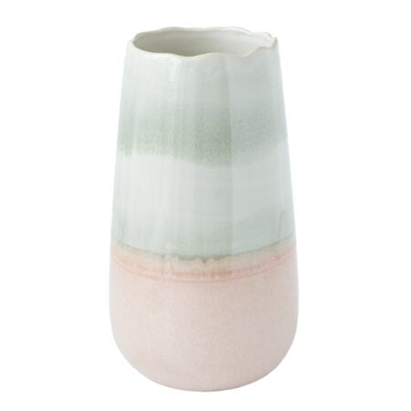 Vase à fleurs en céramique rose, 10 x 5,5''