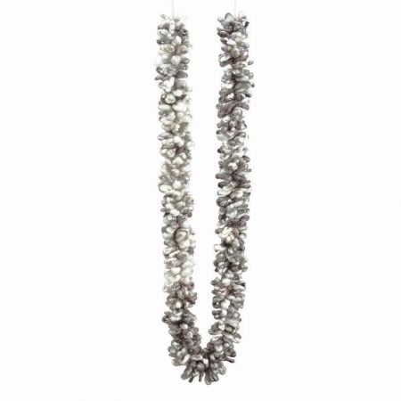 Grey yarn looped Christmas garland, 72''