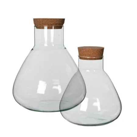 Bocal en verre recyclé avec bouchon de liège