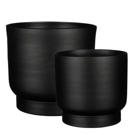 Modern black plant pot