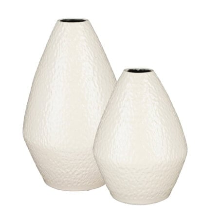 Decorative white ceramic vase
