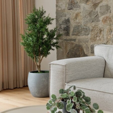 Arbre crossostephium artificiel en fleurs, 47'' - Décors Véronneau