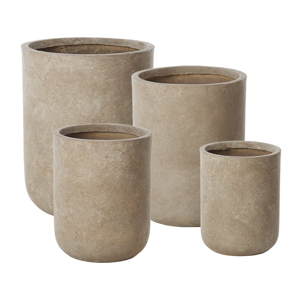 Pot arrondi en fibrociment brun - Décors Véronneau