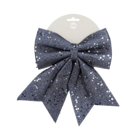 Midnight blue starry Christmas bow, 9,5 x 8''