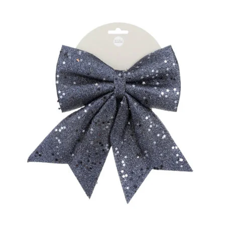 Midnight blue starry Christmas bow, 9,5 x 8''