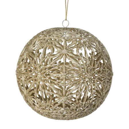 Champagne snowflake patterned ornament, 8''