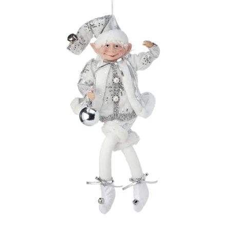 Hanging bendable silver elf, 17''