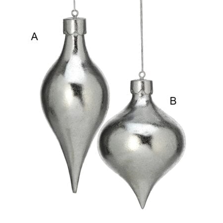 Silver finial ornament, 7'' - Décors Véronneau