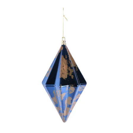 Golden blue prism ornament, 8''