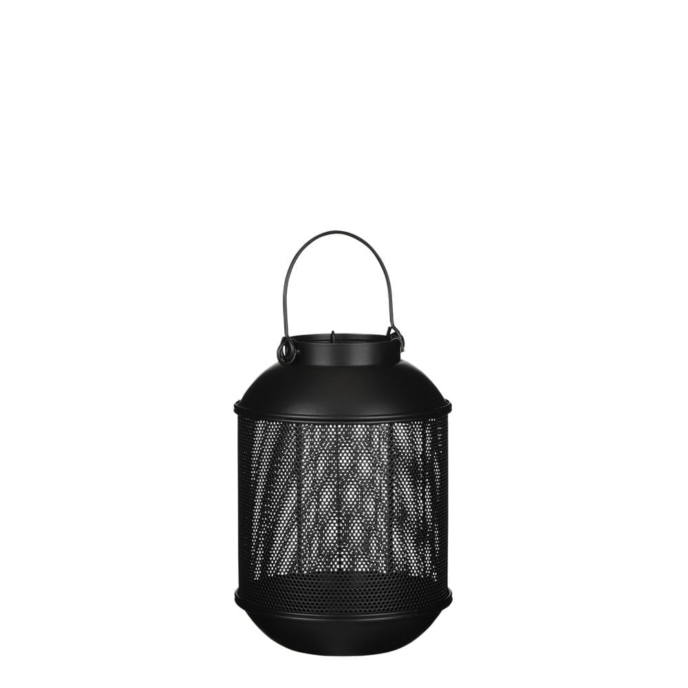 Black openwork metal tabletop lantern, 9 x 6'' - Décors Véronneau