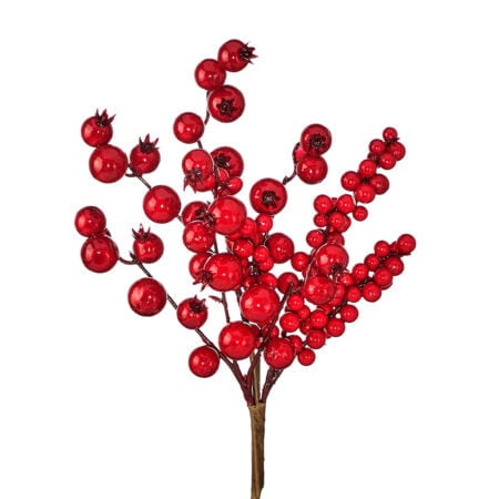 Artificial Christmas crabapple berry pick, 15''