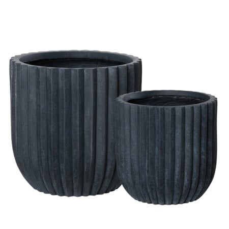Black washed fibercement planter