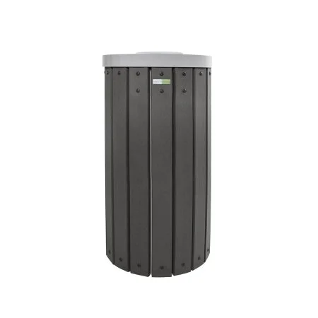 Poubelle en composite gris avec couvercle rotatif, 30 x 19''