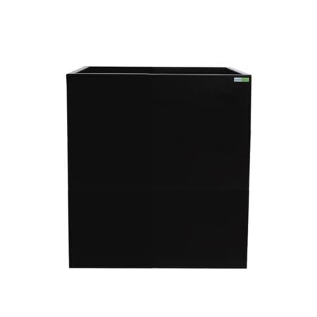 Bac à fleurs en acier inoxydable noir avec trou de drainage, 43 x 37''