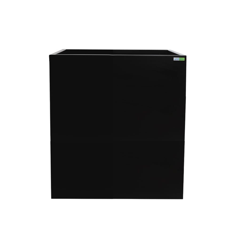 Bac à fleurs en acier inoxydable noir avec trou de drainage, 43 x 37'' - Décors Véronneau