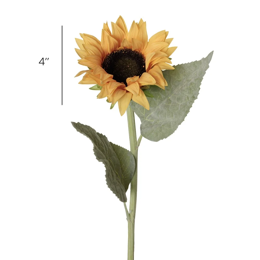 Real touch artificial yellow sunflower, 24'' - Décors Véronneau