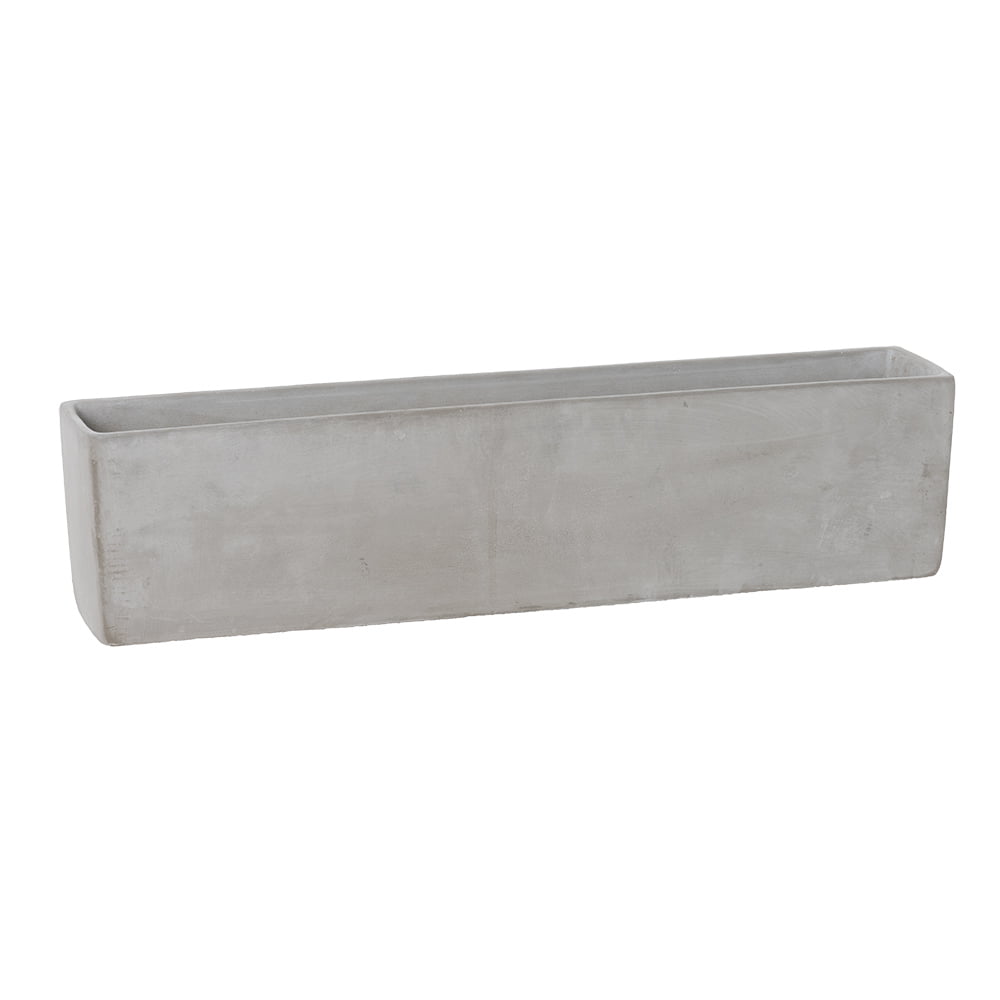 Rectangular grey fibercement pot, 5 x 19'' - Décors Véronneau