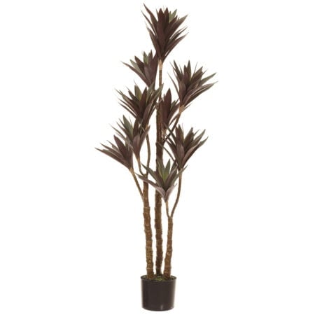 Yucca vert et mauve foncé artificiel, 48''