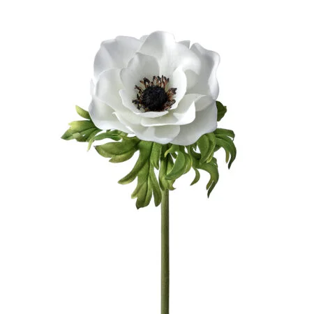 Fleur d'anémone blanche artificielle, 22''