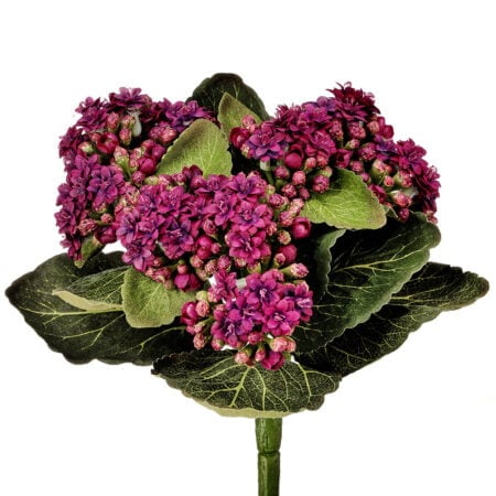 Bouquet de kalanchoe mauve artificiel, 9''