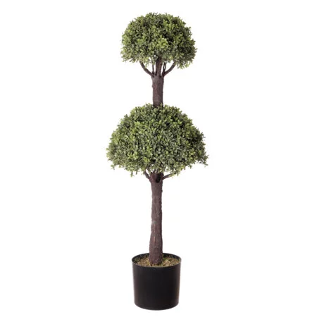 Outdoor artificial double boxwood topiary, 43''