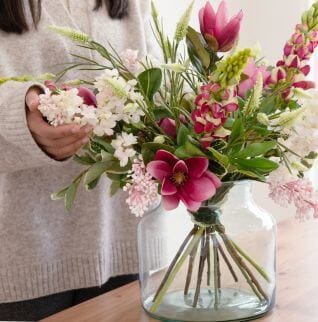 Bouquet de fleurs artificielles de qualité roses - Décors Véronneau