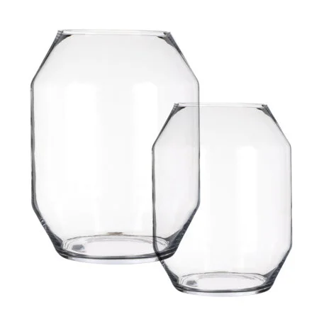 Vase décoratif en verre transparent
