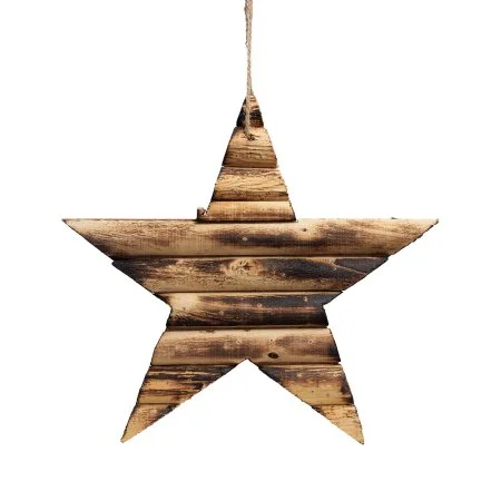 Poplar wood star ornament, 10''
