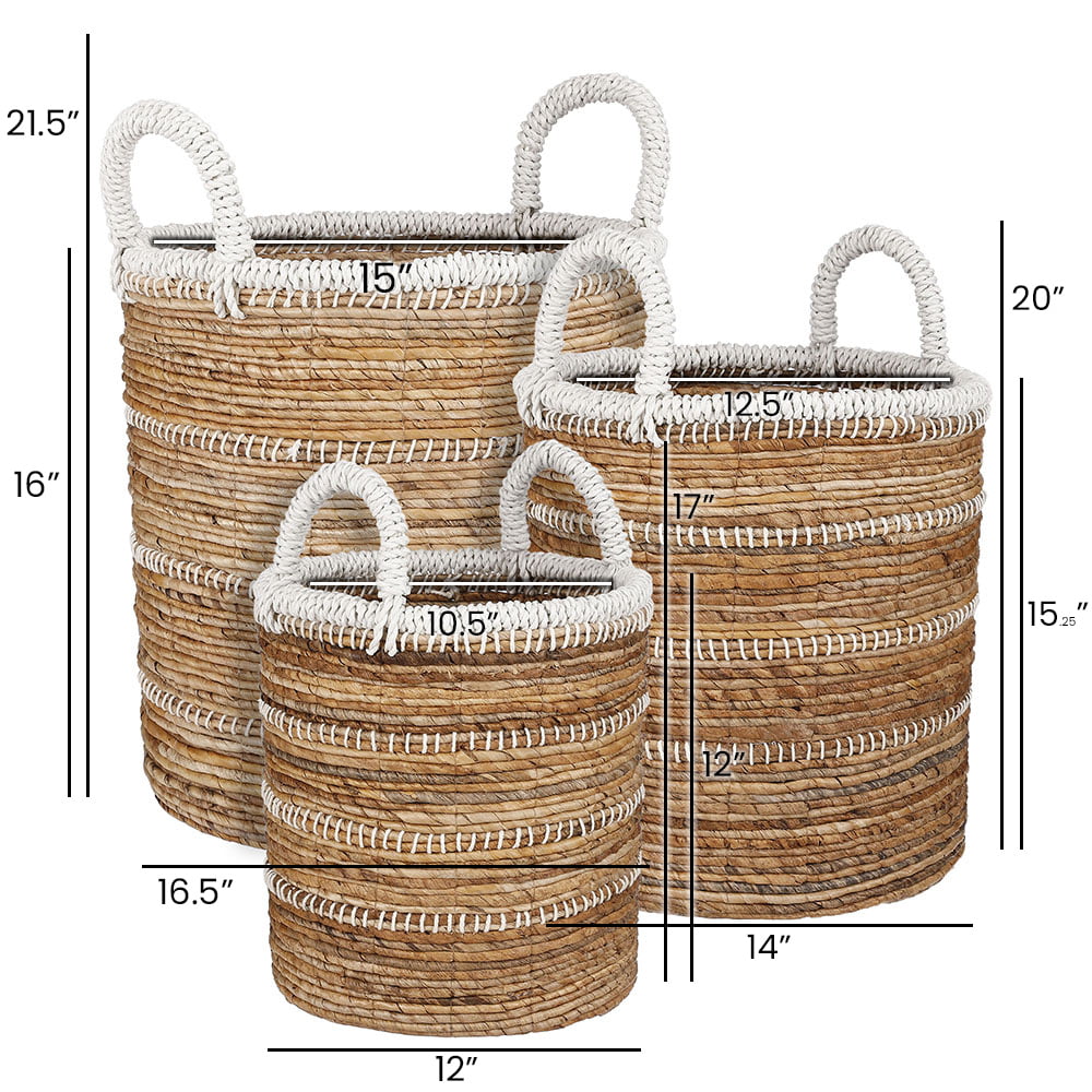 Panier avec poignées à bordure crème – Image 3 - Décors Véronneau