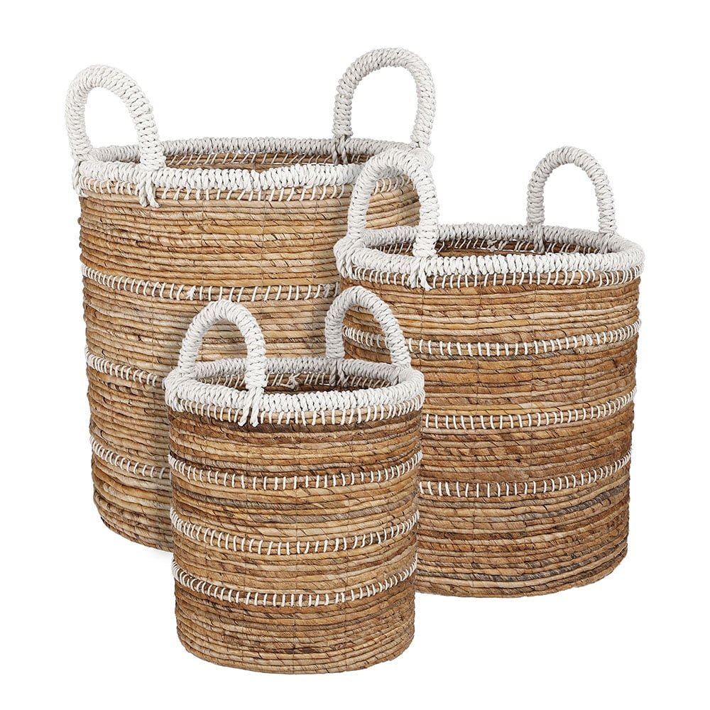 Panier avec poignées à bordure crème - Décors Véronneau