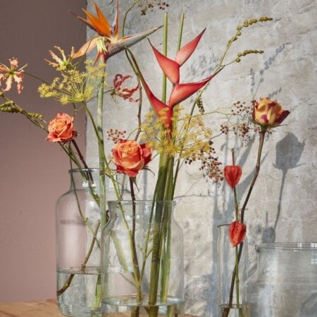 Recycled glass vase with narrow opening - Décors Véronneau