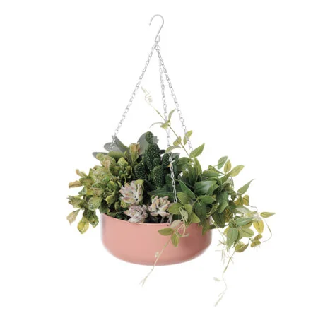 Artificial greenery hanging planter