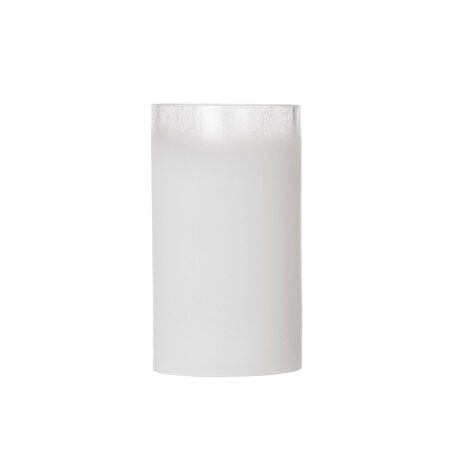 Hurricane crackled effect glass candle holder, 7 x 4''