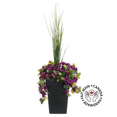 Jardinière extérieure de bougainvillier mauve artificiel, 50''