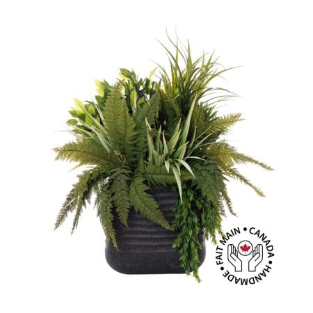 Arrangement artificiel de verdure et fougère en pot extérieur, 36 x 27''