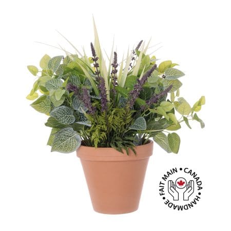 Création extérieure de lavande et plantes artificielles, 23''