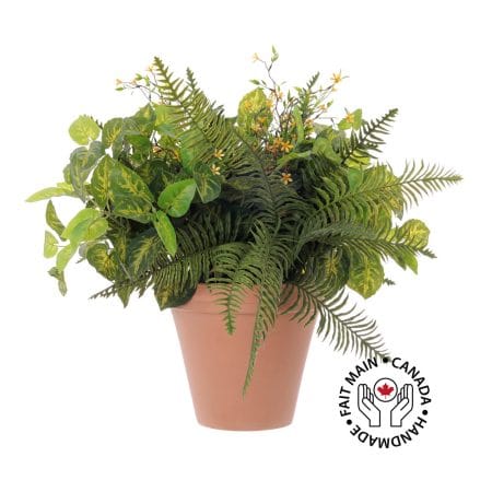 Création extérieure de plantes et fleurs jaunes articielles, 20''