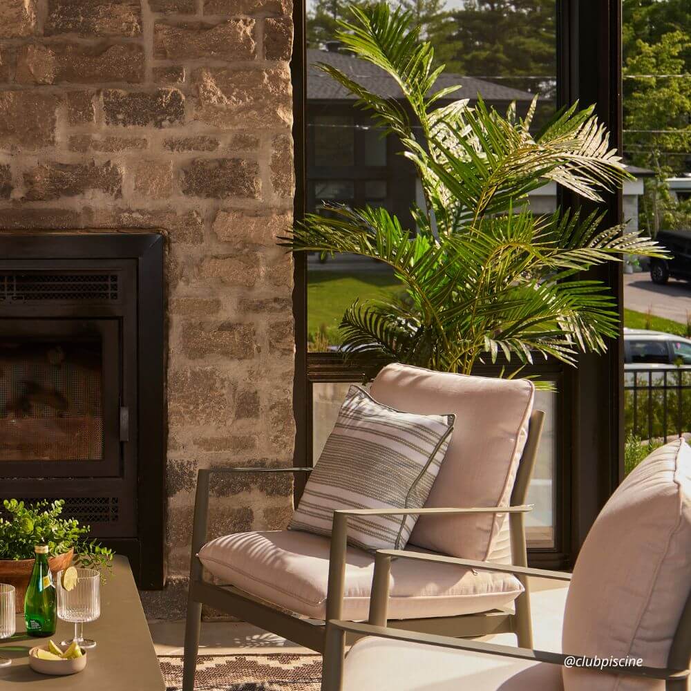 Palmier areca dans une terrasse extérieure - Décors Véronneau