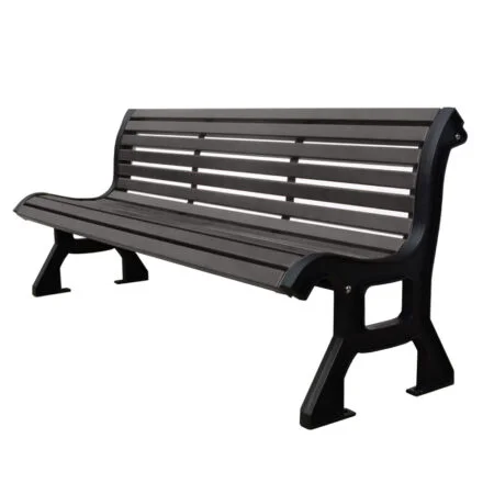 Banc de parc avec dossier, composite gris, 72''